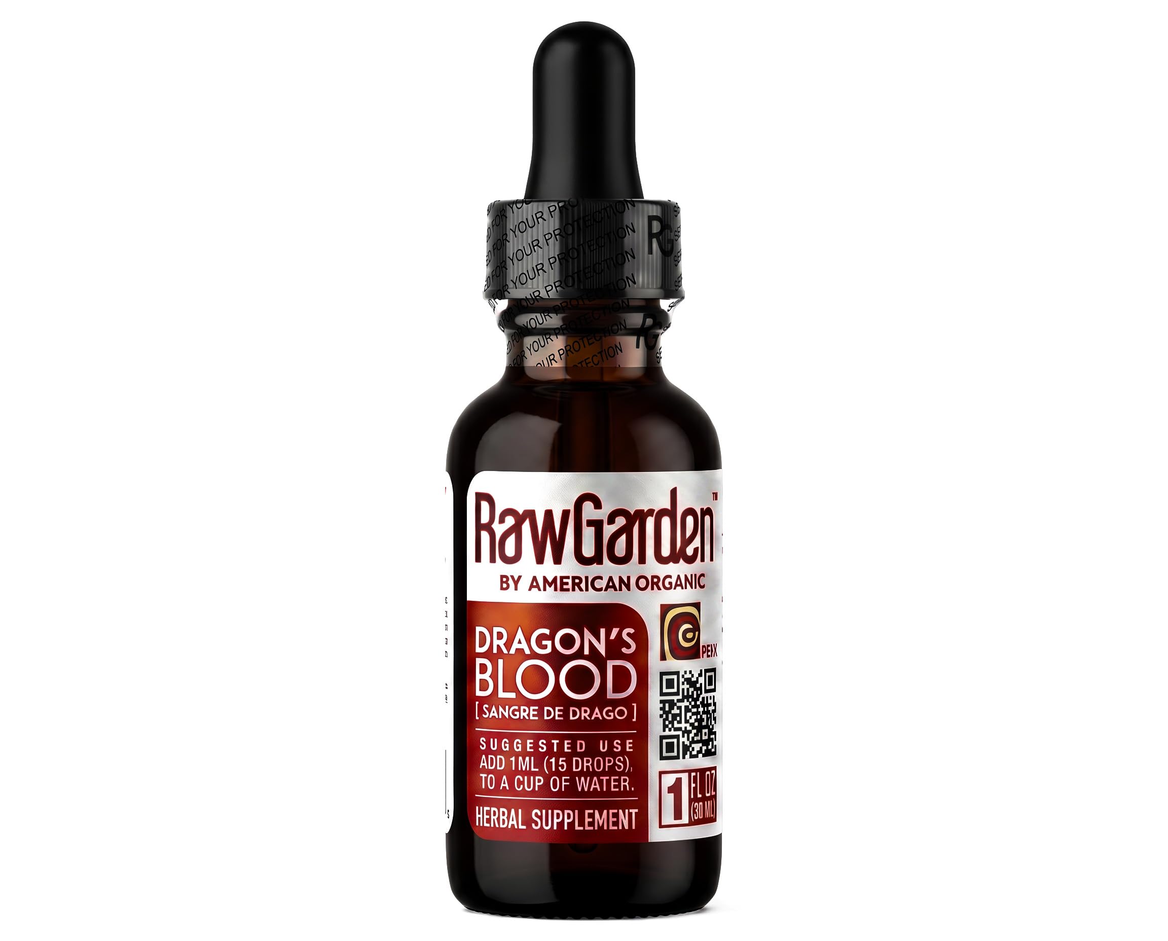 Raw Garden frasco frontal mostrando etiqueta clara y confianza