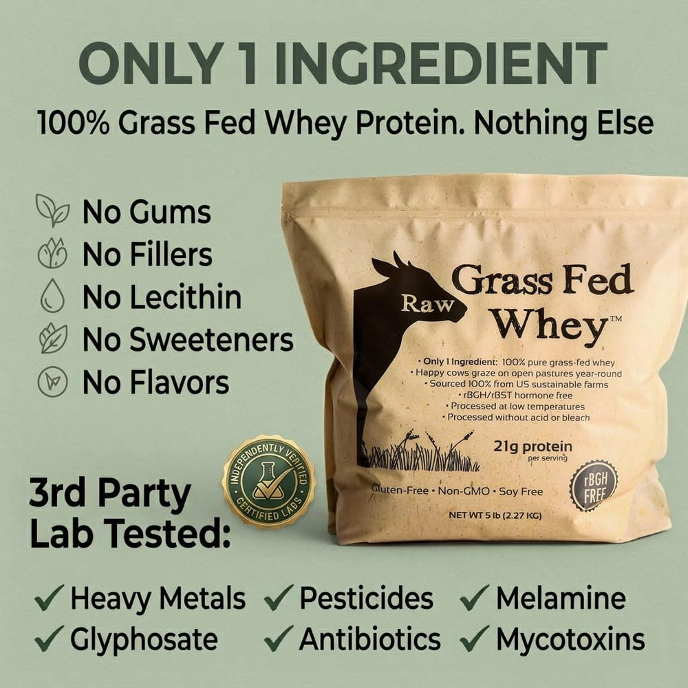 Raw Organic Whey textura del polvo fino y cremoso para mejor mezcla