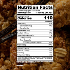 RAW etiqueta nutricional que resalta ingredientes limpios y sin rellenos
