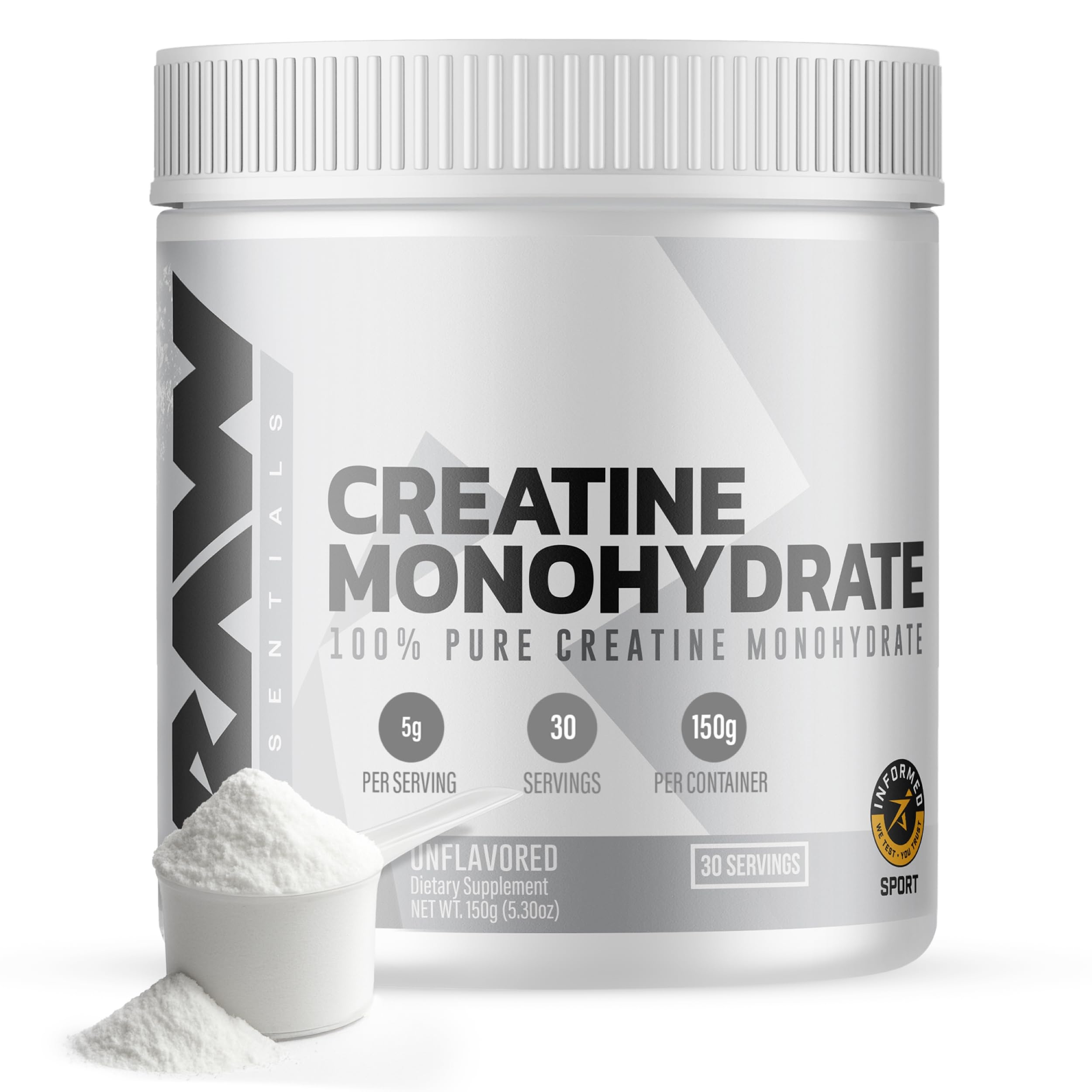 RAW Nutrition creatine monohydrate powder front view for daily energy support