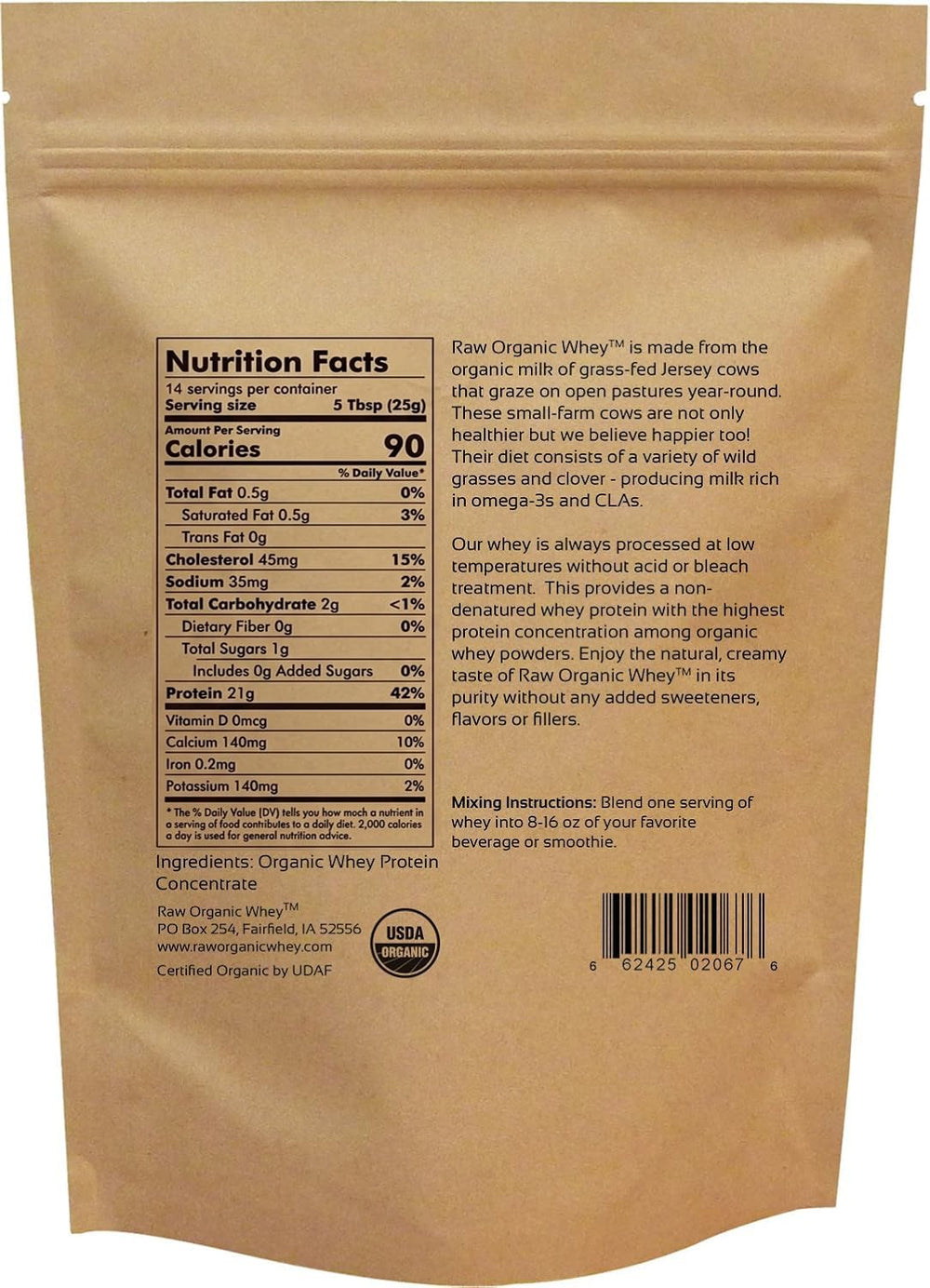 Raw Organic Whey uso en avena caliente, añade proteína sin cambiar sabor