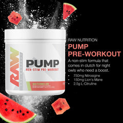 Polvo RAW Pump textura fina que facilita disolución y mezcla rápida