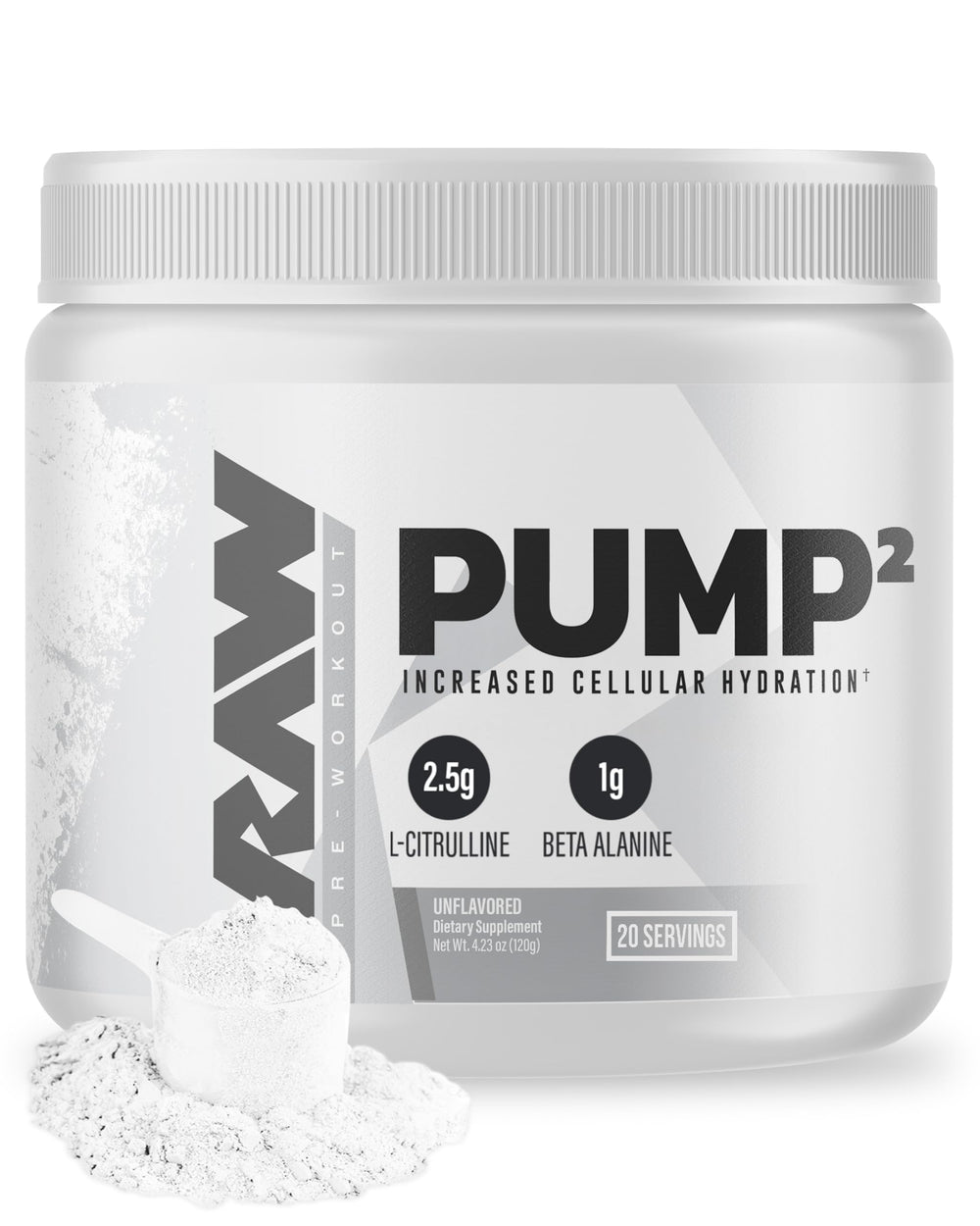 RAW Pump2 frontal del envase mostrando diseño y información útil