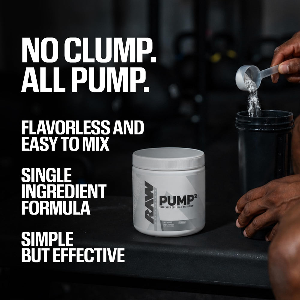RAW Pump2 vertido en mano para dosificar fácilmente antes de entrenar