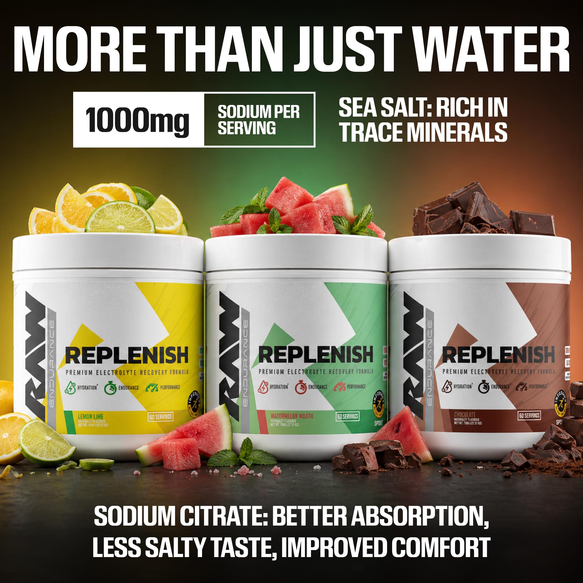 RAW Replenish junto a una botella para comparar tamaño y durabilidad