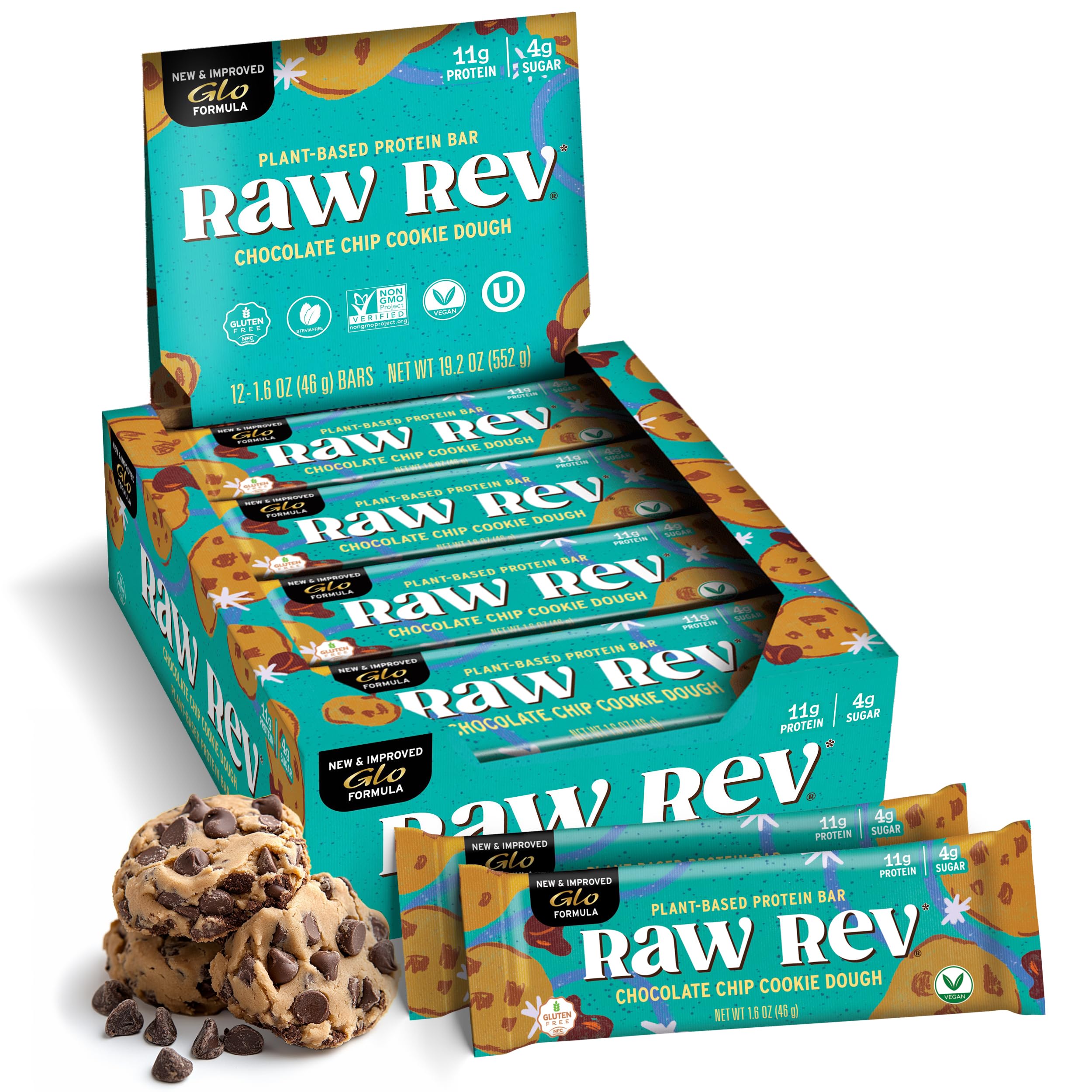 Raw Rev Glo empaque frontal mostrando diseño y conveniencia
