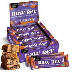 Raw Rev Glo vista frontal del empaque que muestra diseño y cantidad, facilita compra informada