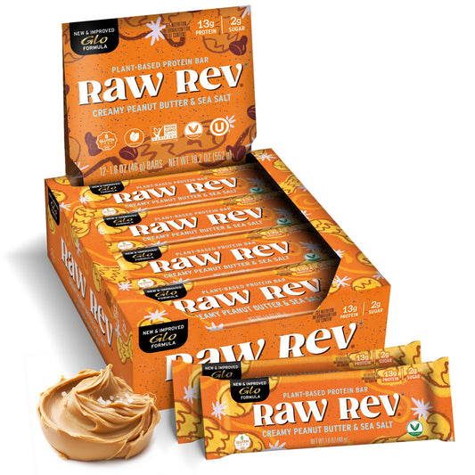 Raw Rev Glo paquete frontal mostrando diseño y conveniencia