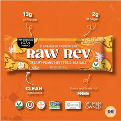 Raw Rev Glo primer plano textura cremosa de cacahuate, sensación saciante