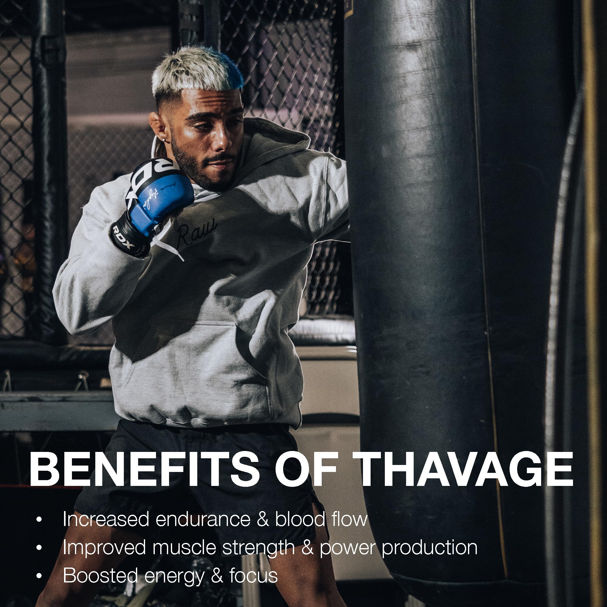 Etiqueta del envase RAW Thavage con ingredientes visibles y transparencia para tomar decisiones