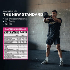 RAW Thavage Raspberry Lemonade glass ready-to-drink pre-workout beverage.