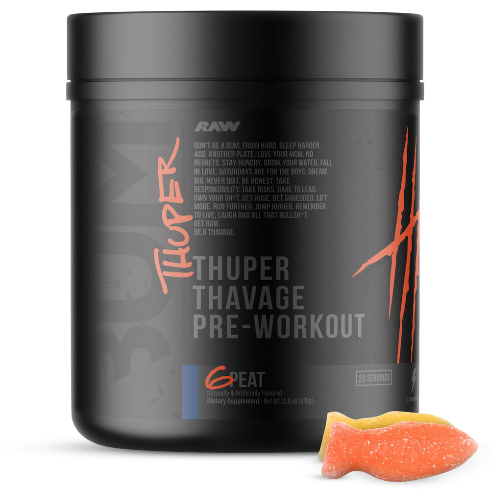RAW Thuper Thavage frontal con envase visible y presentación atractiva