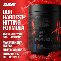 Cuchara midiendo porción de RAW Thuper Thavage para control de dosis y eficacia