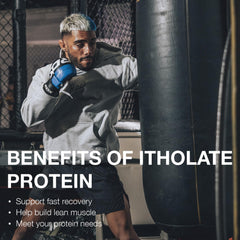 RAW etiqueta nutricional resaltando 25 g de proteína por servicio