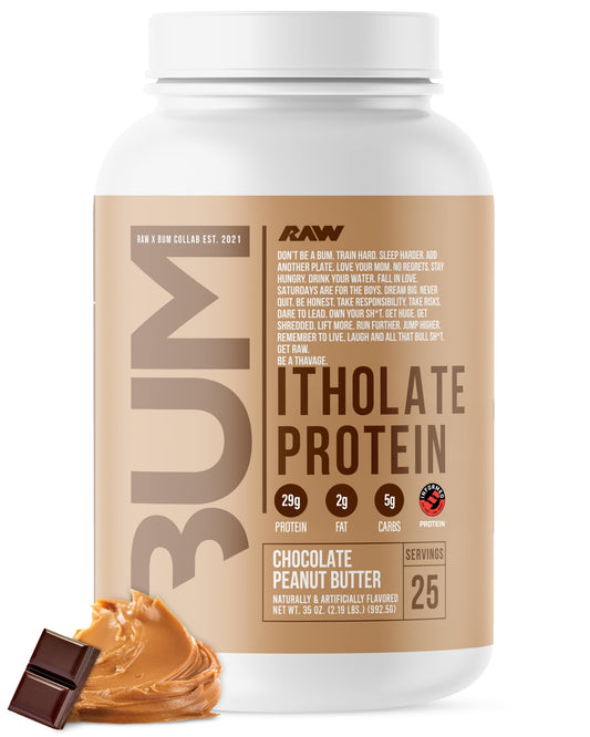 RAW envase frontal chocolate peanut butter mostrando diseño y cantidad