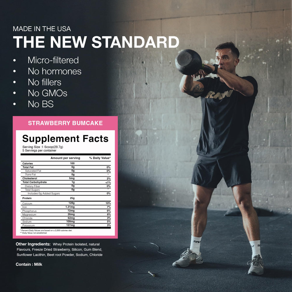 Athlete mixes RAW Whey Isolate after workout for quick protein intake.