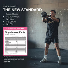 Athlete mixes RAW Whey Isolate after workout for quick protein intake.