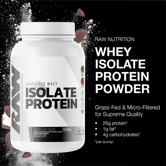 Polvo RAW Whey Isolate textura fina fácil de disolver