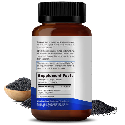 RAWYA Nigella Sativa botella, fácil de incorporar a tu rutina