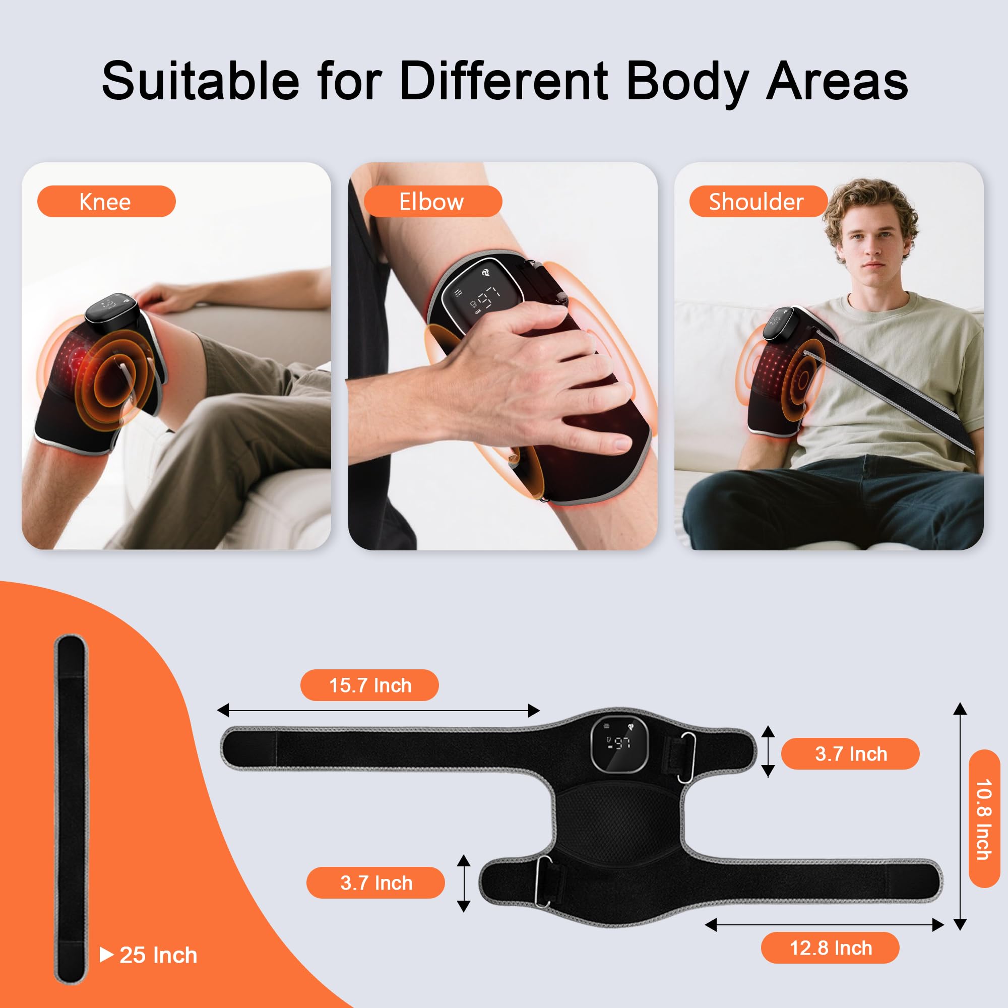 RAYOCON rodillera junto a mano para comparar tamaño y escala