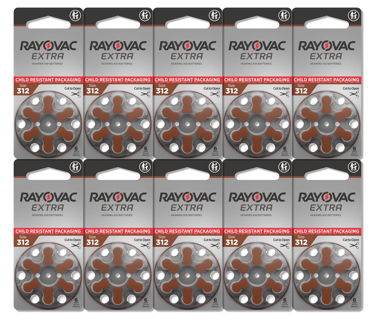 Pila Rayovac Extra 312 en mano mostrando escala y facilidad de manipulación para usuario