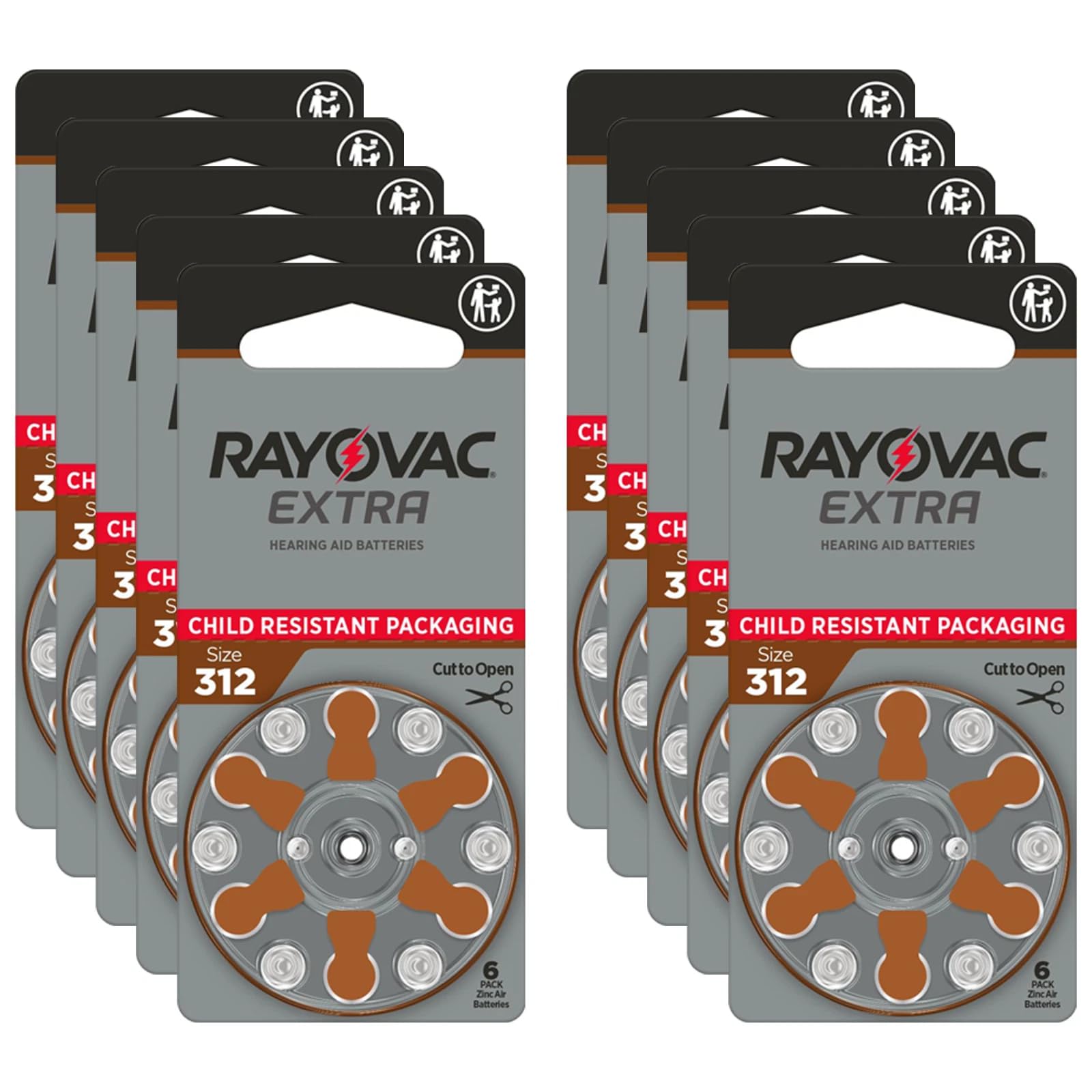 VARTA Rayovac pack frontal de 60 pilas 312 muestra ahorro y cantidad