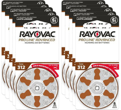 Rayovac ProLine Advanced frontal del paquete mostrando 60 pilas y cierre infantil, seguridad y suministro prolongado