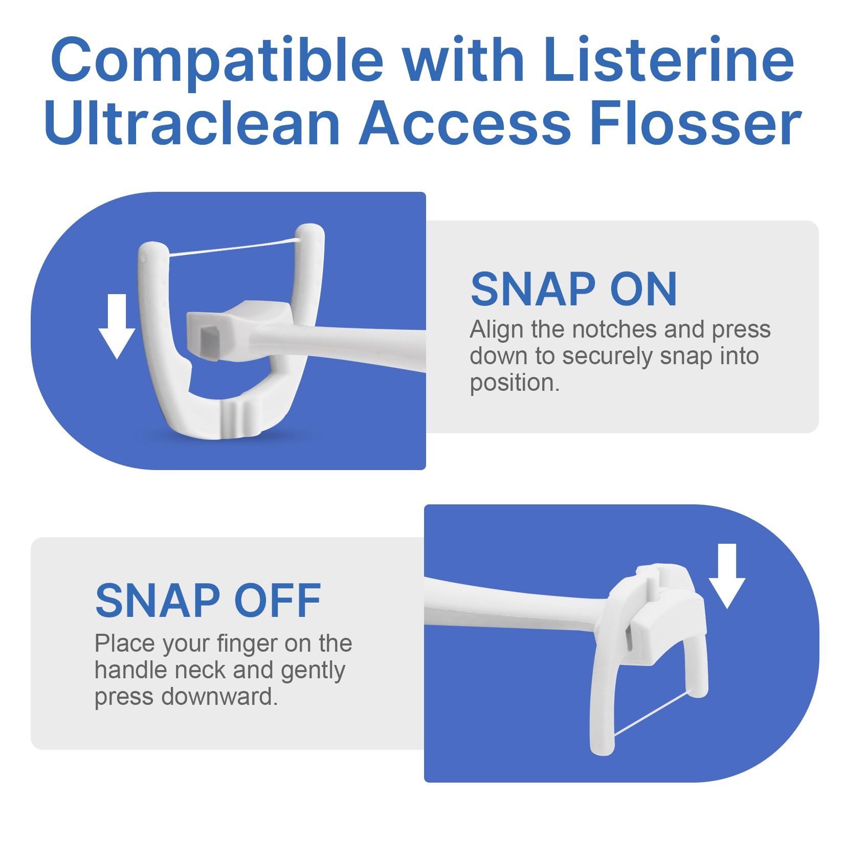 RAZOKO cabeza instalada en mango Listerine Ultraclean Access para uso inmediato