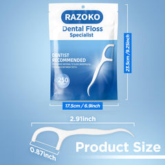 RAZOKO primer plano del hilo resistente que evita deshilachado, mejora limpieza interdental