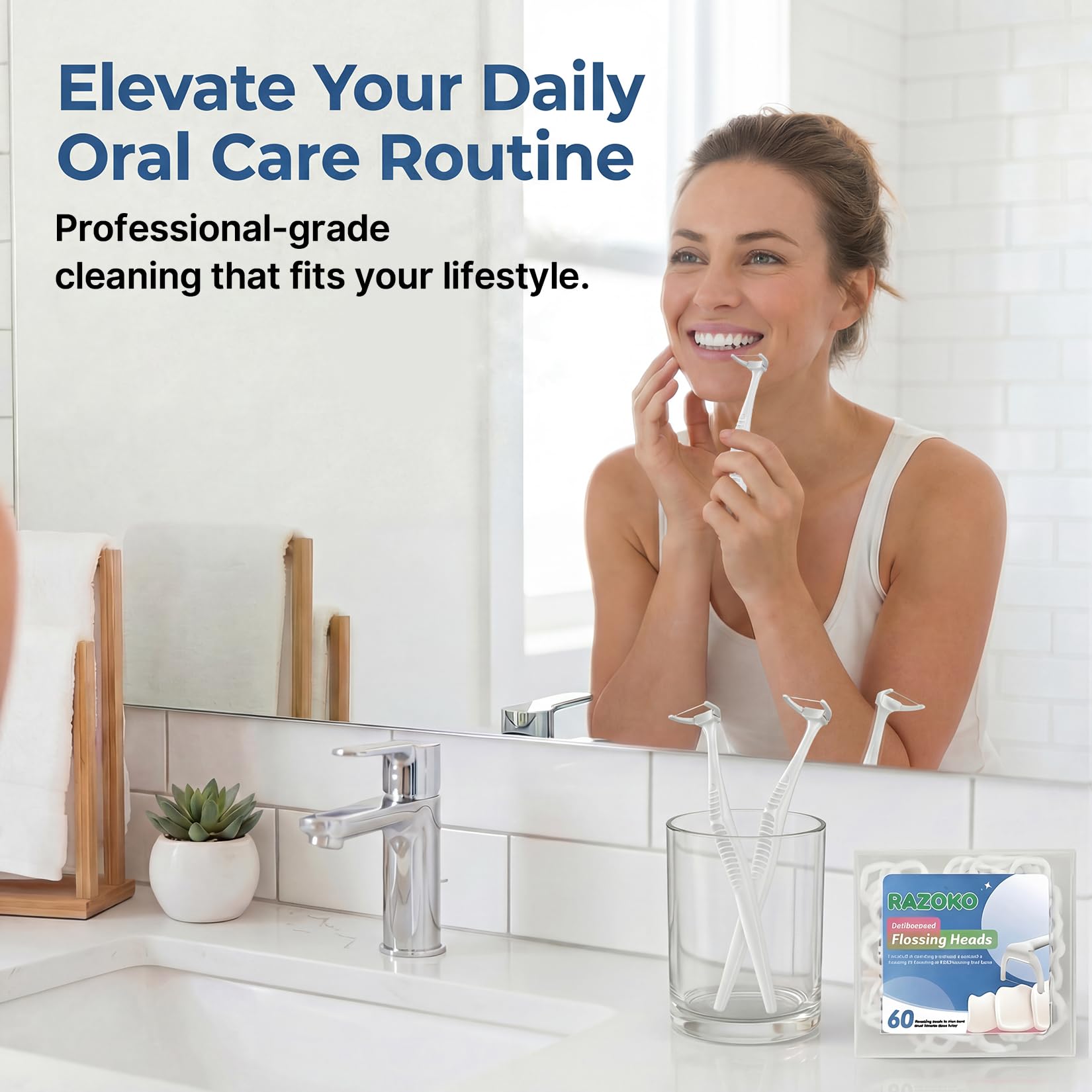 RAZOKO kit en entorno familiar para higiene interdental compartida