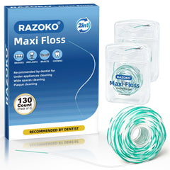 RAZOKO empaque frontal mostrando 65 tiras, portátil y práctico