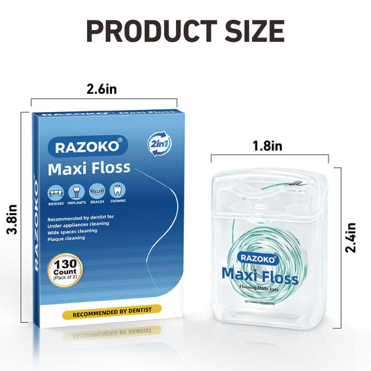 RAZOKO primer plano de fibras expandibles para mejor limpieza interdental