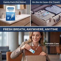 RAZOKO estuche en equipaje de viaje, higiene interdental en desplazamientos