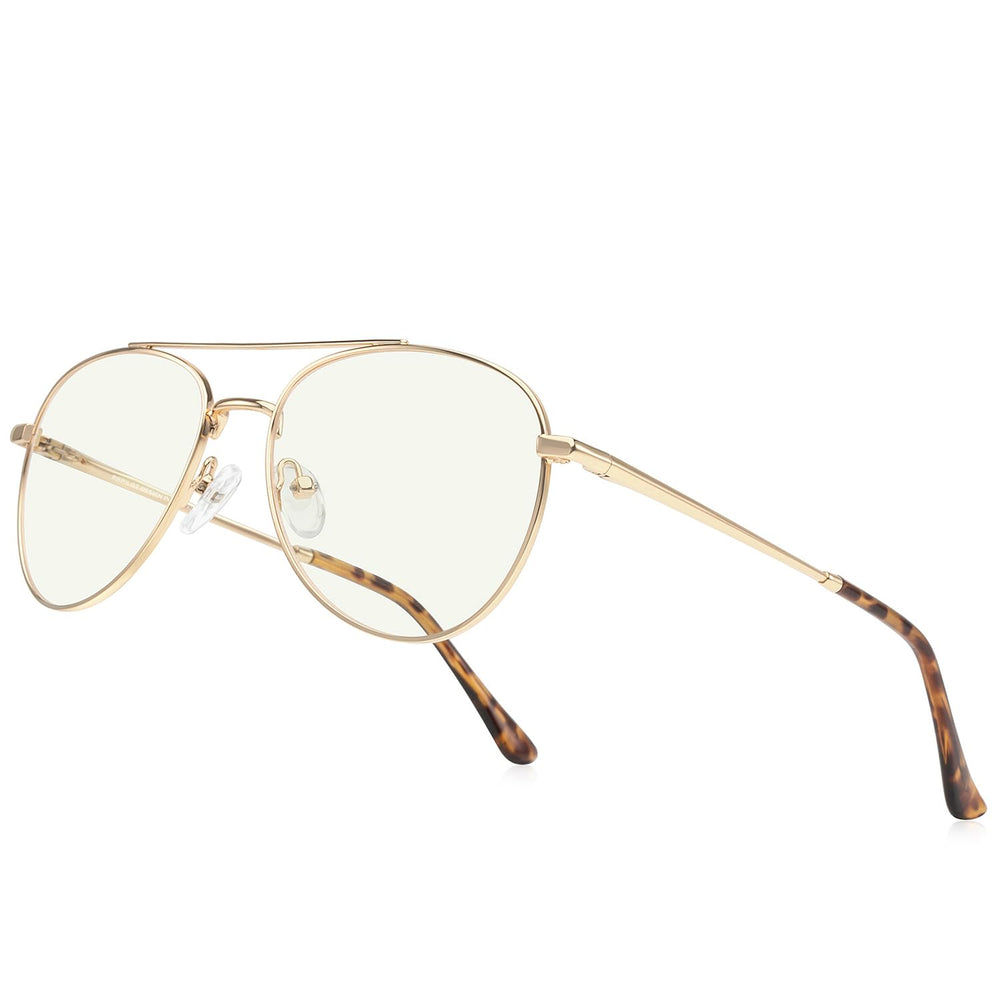 RB.Pilot vista frontal de gafas aviador, ajuste cómodo y estilo unisex
