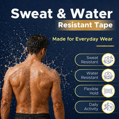 Re-lieved en ducha demostrando resistencia al agua y durabilidad