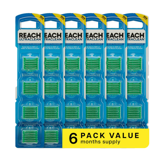Reach caja frontal con 28 cabezales mint, conveniencia visible