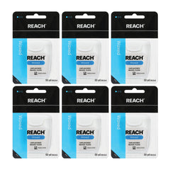 Reach empaque frontal del hilo dental encerado, presentación de 6 unidades, perfecto para ahorro