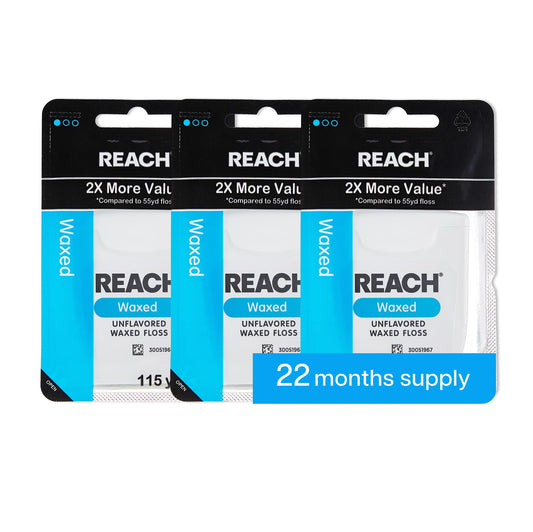 REACH paquete frontal mostrando los tres carretes y la marca, aporta ahorro