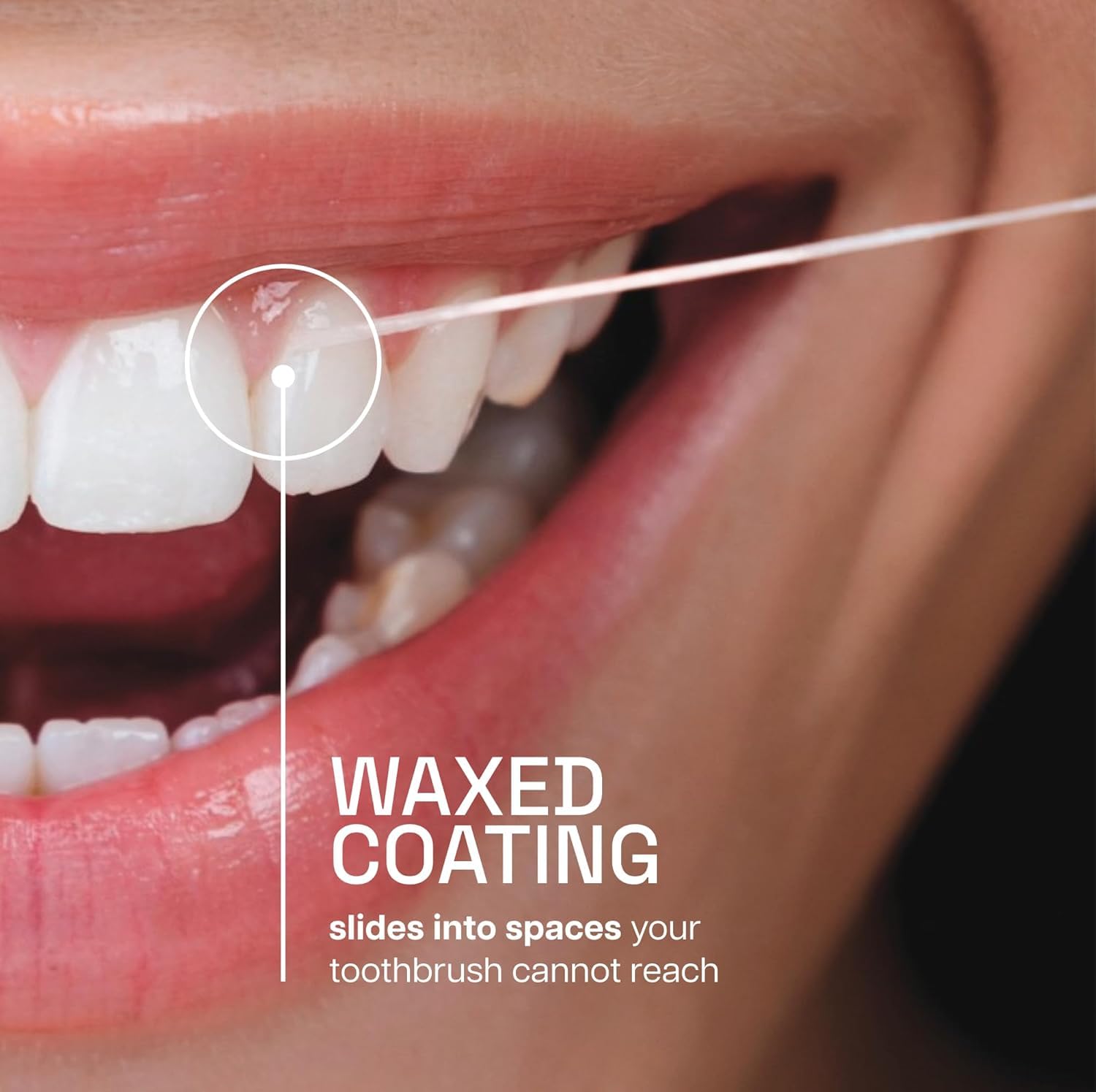 Johnson & Johnson REACH dispenser abierto mostrando el hilo, facilita extracción rápida