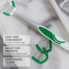 Uso interdental con cabezal Reach mostrando control y frescura menta