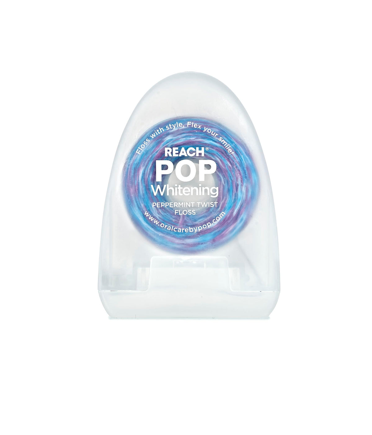 Reach empaque frontal mostrando el hilo dental y características principales para higiene