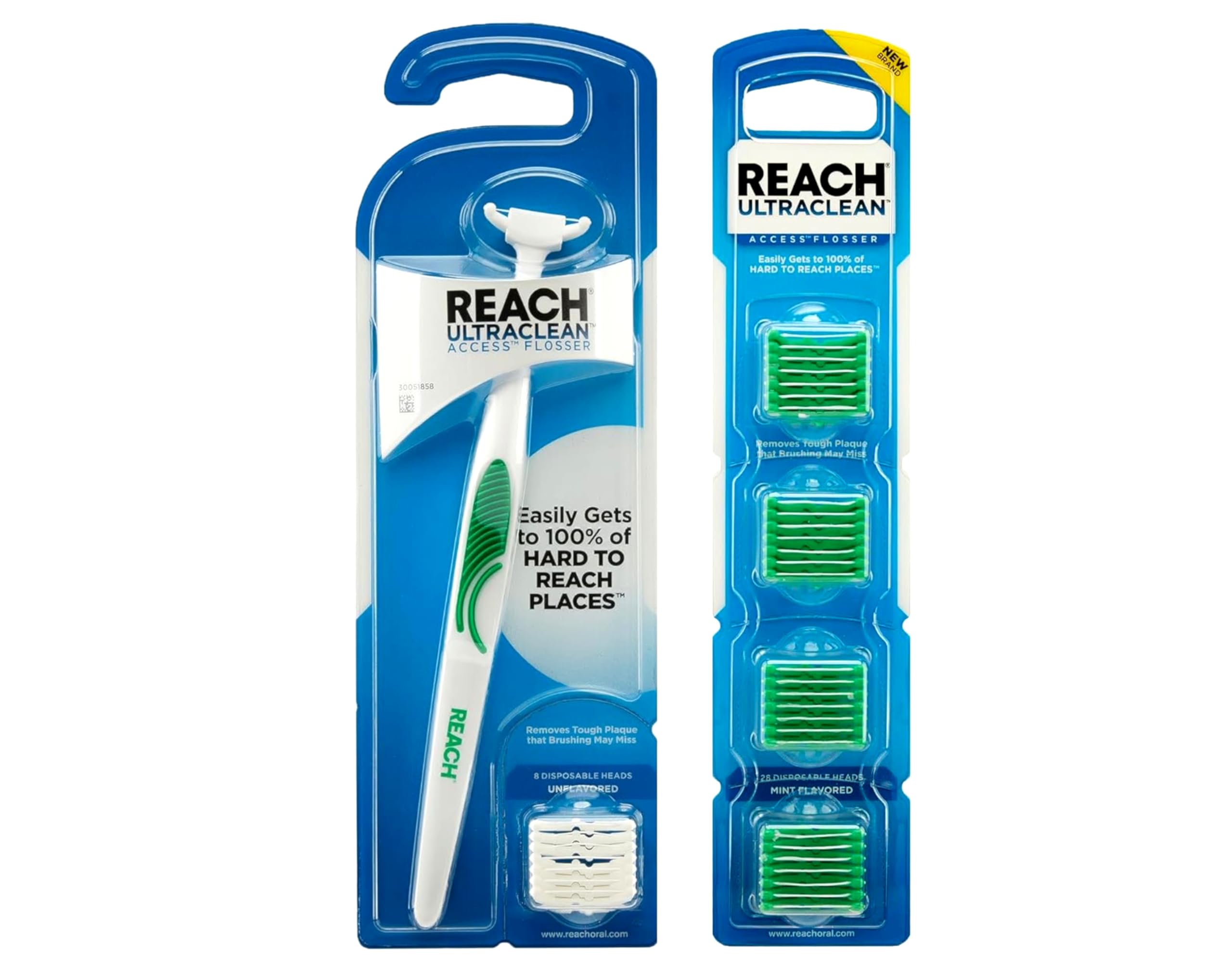 Reach frontal del envase mostrando el pack y beneficio de recambios