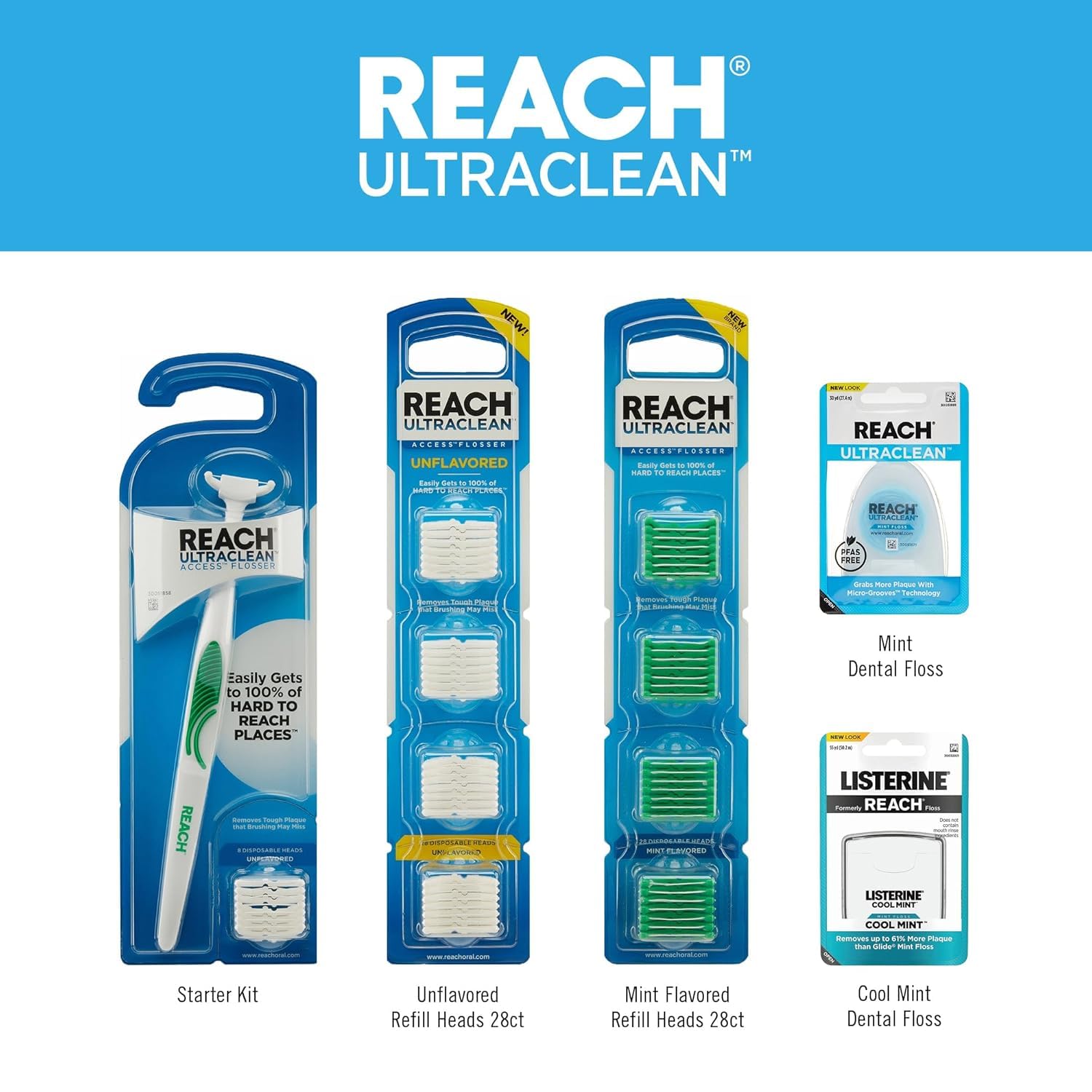 Reach hilo dental en baño familiar listo para uso diario