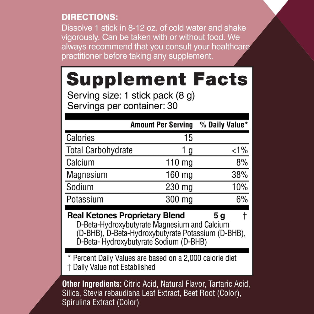 Real Ketones sobre en mano para comparar tamaño y portabilidad