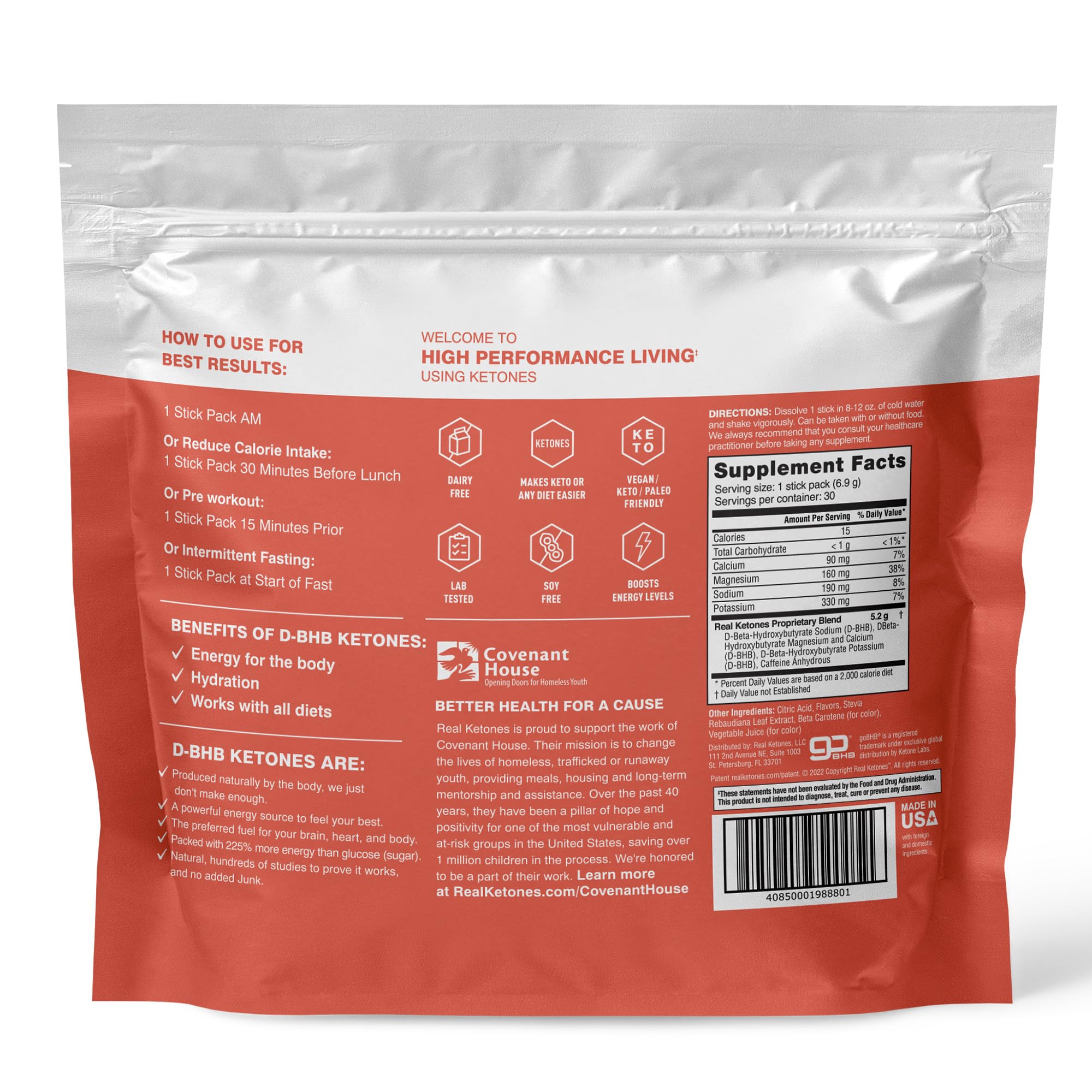 Real Ketones polvo BHB en detalle mostrando textura fina y disolución rápida