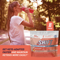 Real Ketones etiqueta con lista de ingredientes y electrolitos destacados