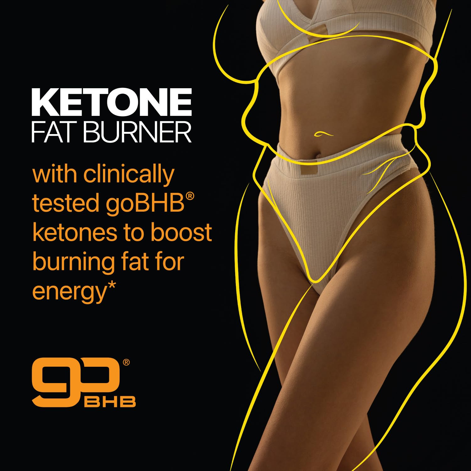 Real Ketones etiqueta con ingredientes clave y beneficios claros