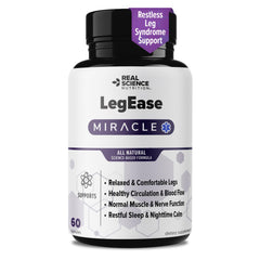 Real Science LegEase Miracle vista frontal del frasco, aporta confianza