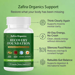 Etiqueta de REATIFUL Zafira Organics con ingredientes y beneficios claros