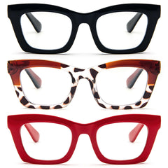 REAVEE vista frontal del pack de tres gafas, estilo y versatilidad